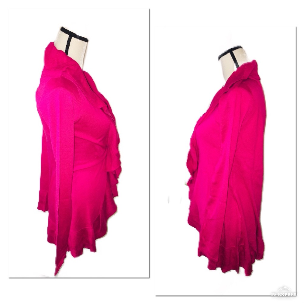 ‼️🔥NWT TRACY NEGOSHIAN Fuschia Silk Cardigan🔥‼️ - Picture 3 of 8